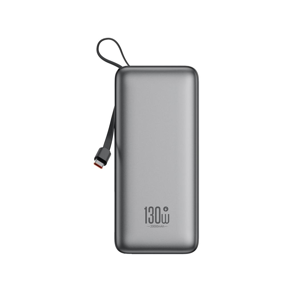 Vanjska baterija XO Design PR268, 20000mAh, 130W, QC + PD, 1 x USB-A - 2 x USB-C, Siva