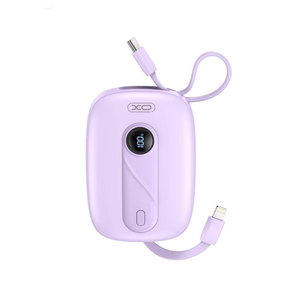 Vanjska baterija XO Design PR246, 10000mAh, 22.5W, PD, 1 x Lightning - 2 x USB-C, Ljubičasta
