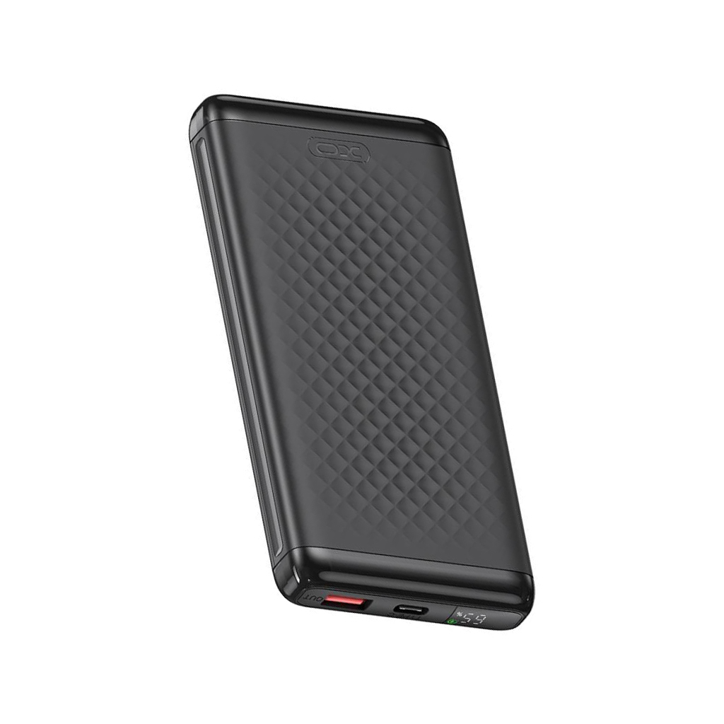 Vanjska baterija XO Design PB308, 10000mAh, 22.5W, QC + PD, 1 x USB-A - 1 x USB-C, Crna