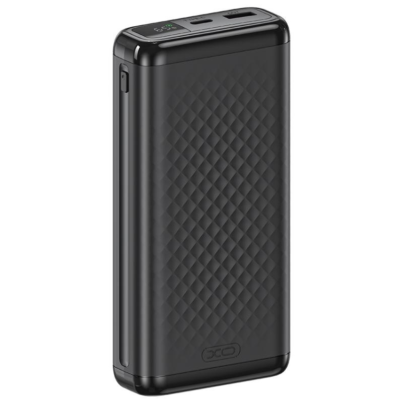 Vanjska baterija XO Design PB309, 20000mAh, 22.5W, QC + PD, 1 x USB-A - 1 x USB-C, Crna