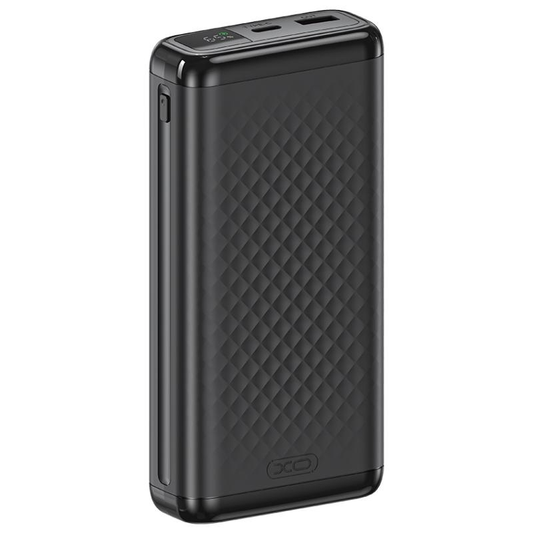 Vanjska baterija XO Design PB309, 20000mAh, 22.5W, QC + PD, 1 x USB-A - 1 x USB-C, Crna