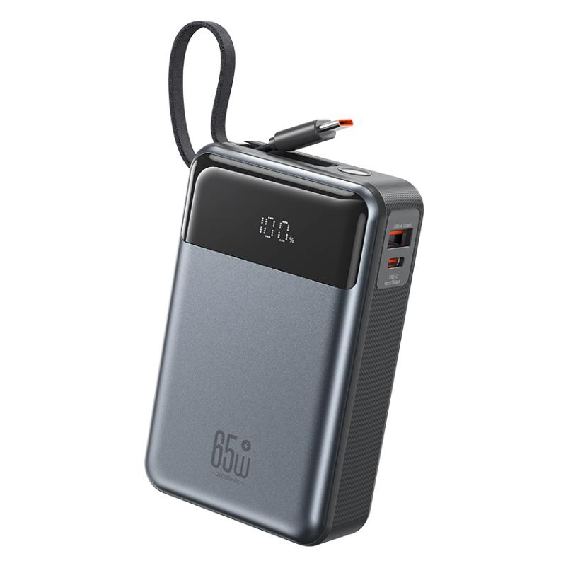 Vanjska baterija XO Design PR267, 20000mAh, 65W, QC + PD, 1 x USB-A - 2 x USB-C, Siva