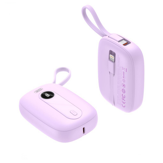 Vanjska baterija XO Design PR246, 10000mAh, 22.5W, PD, 1 x Lightning - 2 x USB-C, Ljubičasta