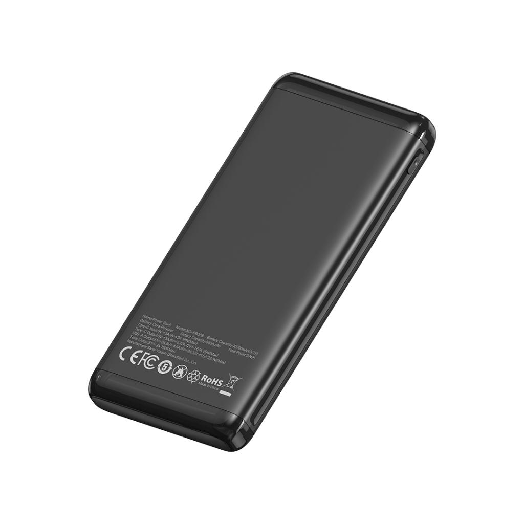 Vanjska baterija XO Design PB308, 10000mAh, 22.5W, QC + PD, 1 x USB-A - 1 x USB-C, Crna
