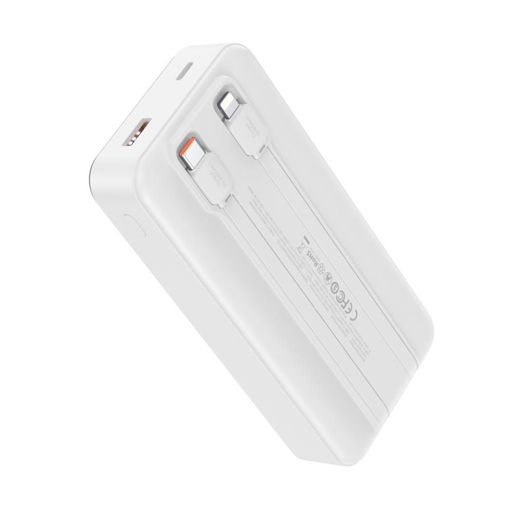 Vanjska baterija XO Design PR249, 20000mAh, 22.5W, QC + PD, 1 x Lightning - 1 x USB-A - 2 x USB-C, Bijela