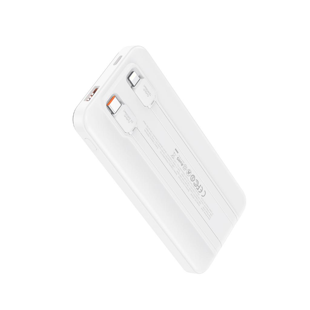Vanjska baterija XO Design PR248, 10000mAh, 22.5W, QC + PD, 1 x Lightning - 1 x USB-A - 2 x USB-C, Bijela