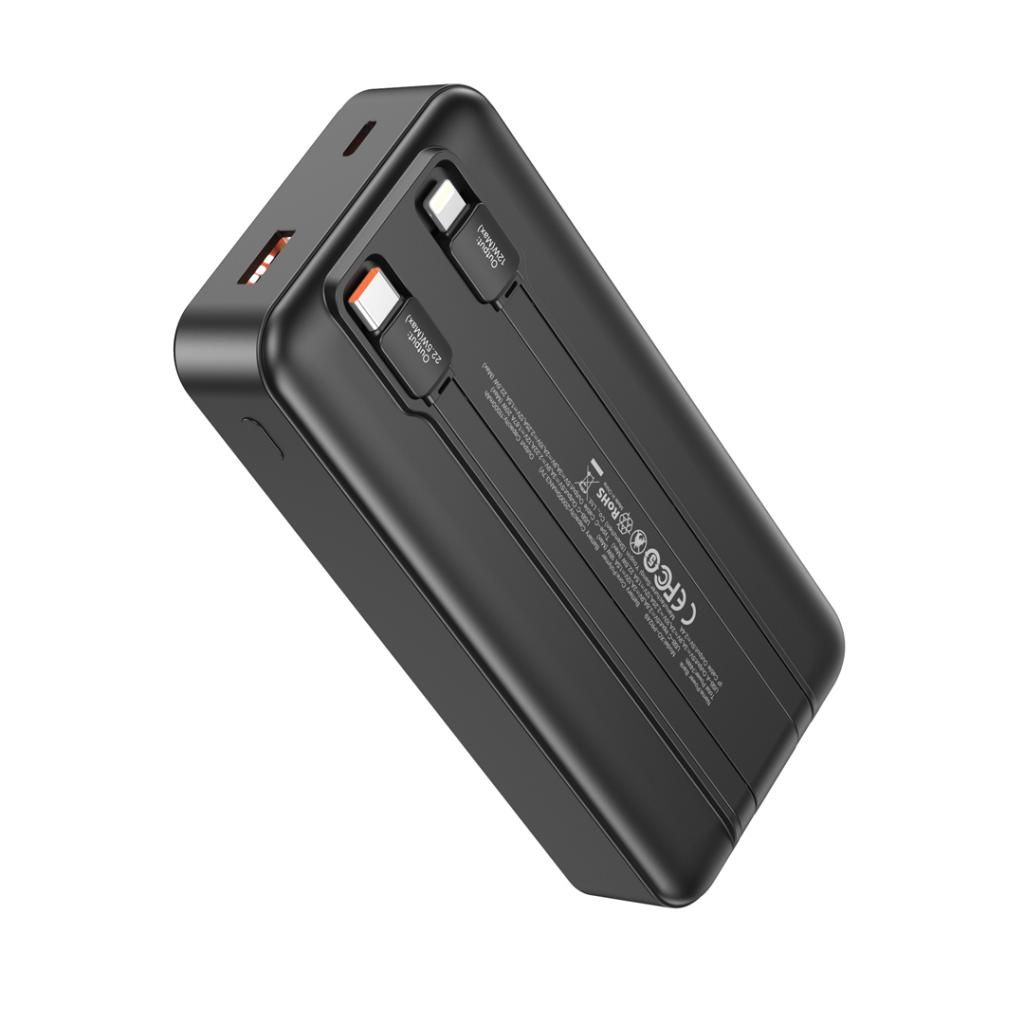 Vanjska baterija XO Design PR249, 20000mAh, 22.5W, QC + PD, 1 x Lightning - 1 x USB-A - 2 x USB-C, Crna