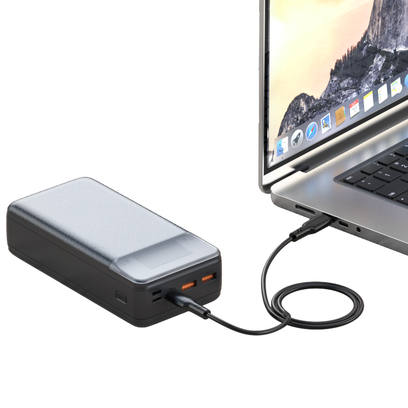 Vanjska baterija XO Design PR201, 30000mAh, 65W, QC + PD, 1 x USB-C - 2 x USB-A, Crna