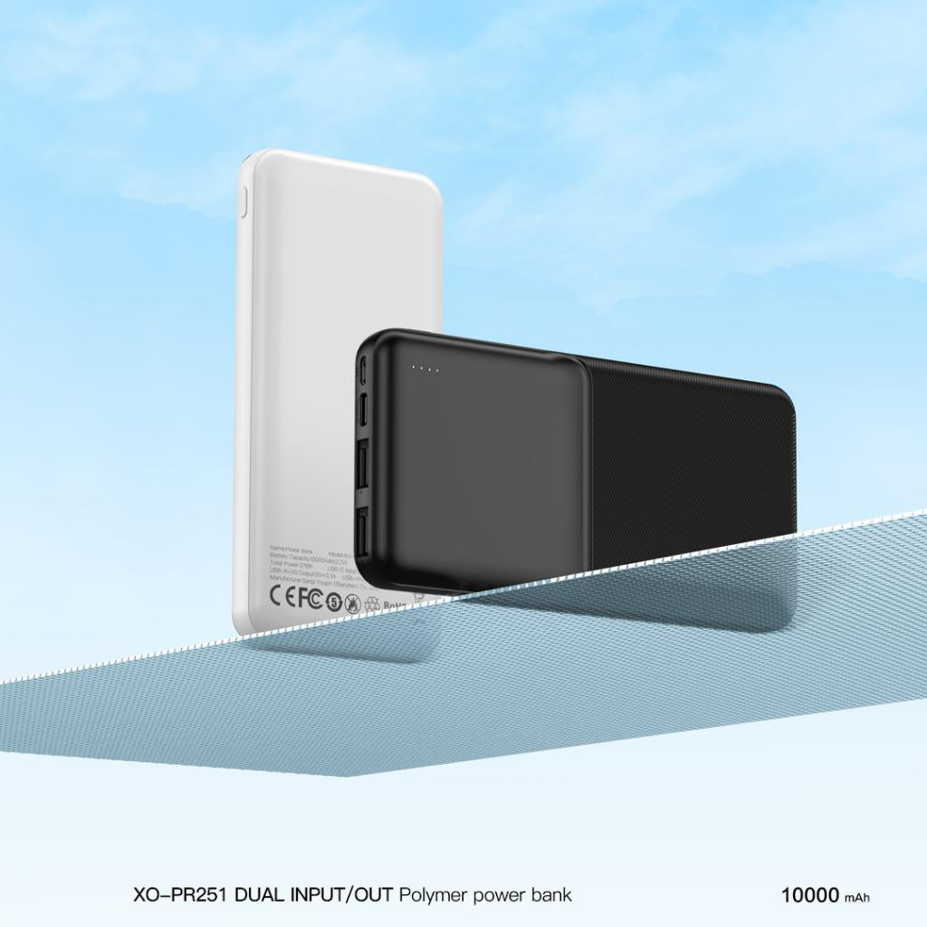 Vanjska baterija XO Design PR252, 20000mAh, 10W, 2 x USB-A, Bijela