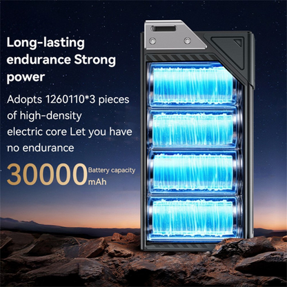 Vanjska baterija Yesido YP62, 30000mAh, 22.5W, QC + PD, 2 x USB-A - 2 x USB-C, Crna
