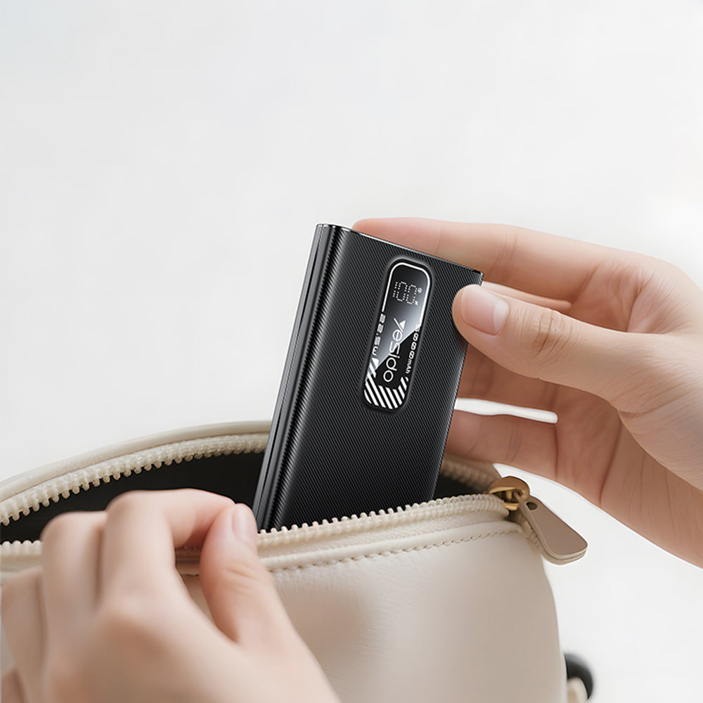 Vanjska baterija Yesido YP92, 5000mAh, 22.5W, QC + PD, 1 x USB-A - 1 x USB-C, Crna