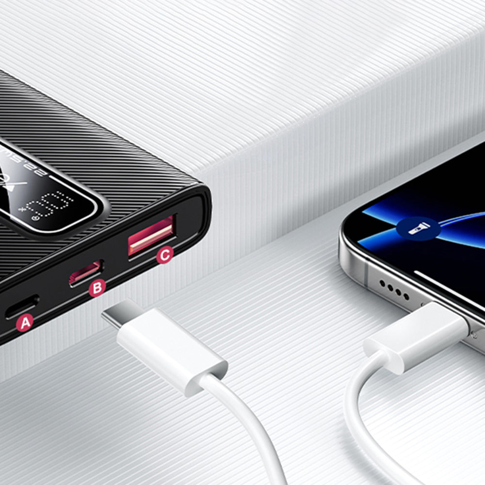 Vanjska baterija Yesido YP92, 5000mAh, 22.5W, QC + PD, 1 x USB-A - 1 x USB-C, Crna