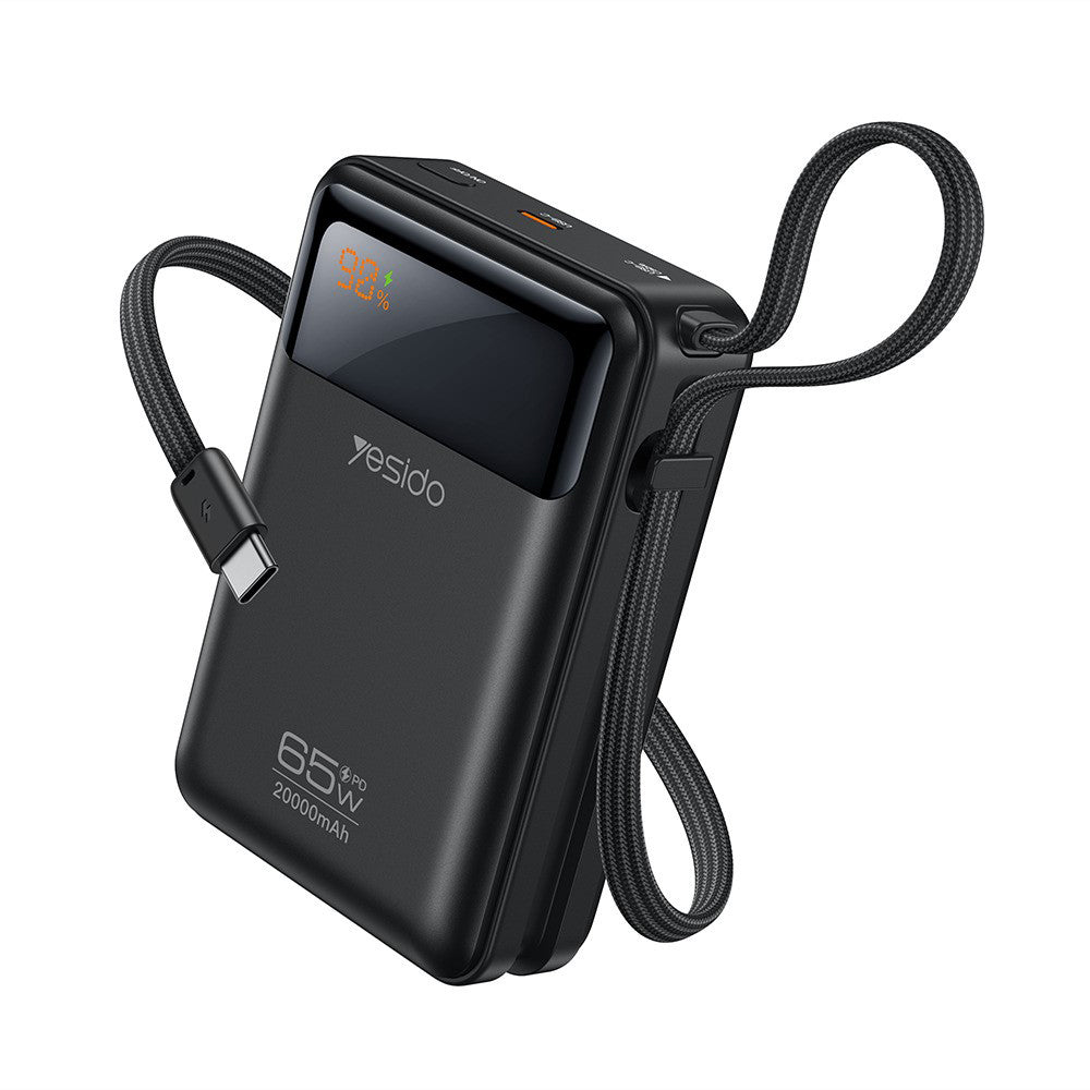 Vanjska baterija Yesido YP97, 20000mAh, 65W, PD, 2 x USB-C, Siva