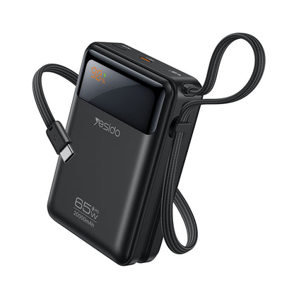 Vanjska baterija Yesido YP97, 20000mAh, 65W, PD, 2 x USB-C, Siva