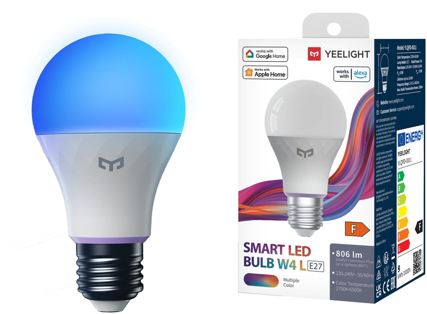 LED žarulja Yeelight W4 Lite, Wi-Fi, E27, 9W, 2700K - 6500K, 806lm, višebojna YLQDP-0011