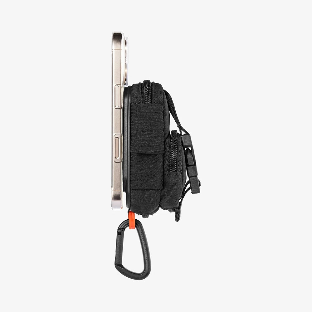 Univerzalna torbica MagSafe za telefon, Spigen, Snap Zip, Crna