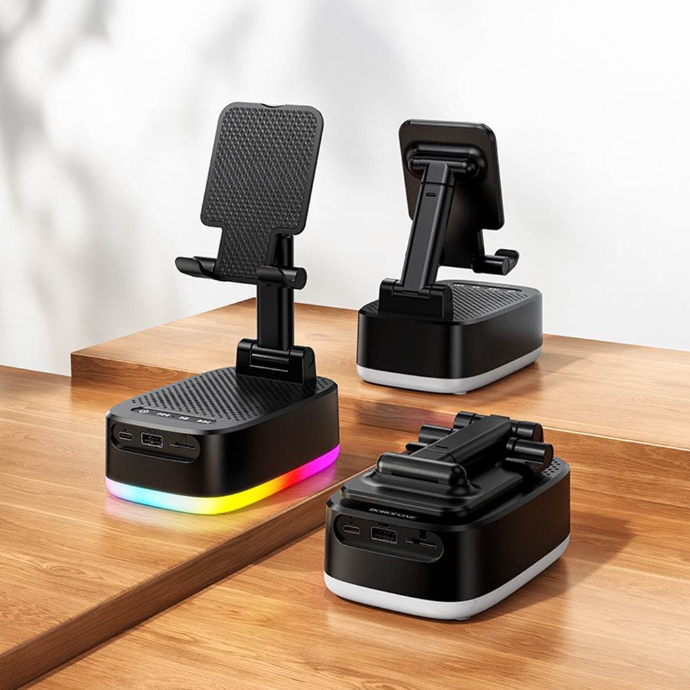 Bluetooth zvučnik Borofone BR200 Marea 2u1, 5W, TWS, RGB, Crna