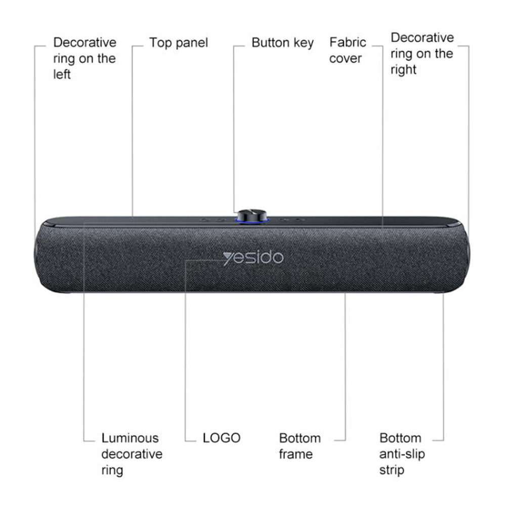 Bluetooth zvučnik Yesido YSW42, 20W, Crna