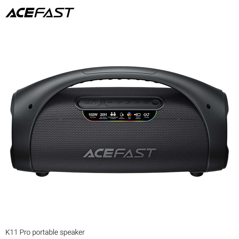 Prijenosni Bluetooth zvučnik Acefast K11 Pro, 102W, RGB, TWS, Vodootporan, Crni