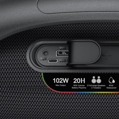 Prijenosni Bluetooth zvučnik Acefast K11 Pro, 102W, RGB, TWS, Vodootporan, Crni