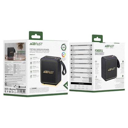 Prijenosni Bluetooth zvučnik Acefast K3 Nano, 1 x 30W - 1 x 16W, RGB, Vodootporan, Crni