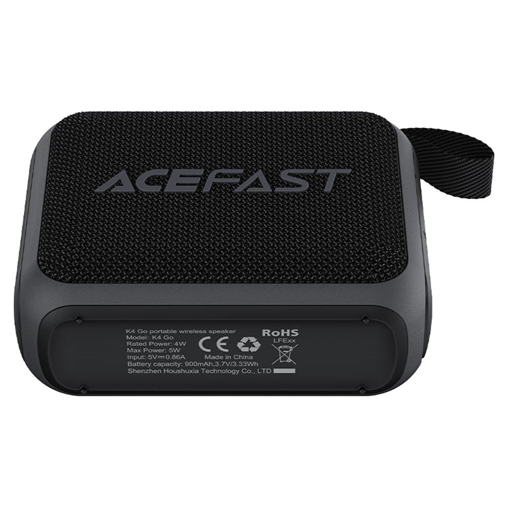 Prijenosni Bluetooth zvučnik Acefast K4 Go, 5W, Vodootporan, Crni