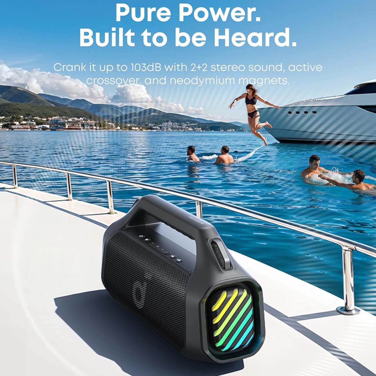 Prijenosni Bluetooth zvučnik Anker SoundCore Boom 2 Pro, 140W, TWS, RGB, Vodootporan, Crni A3134A11