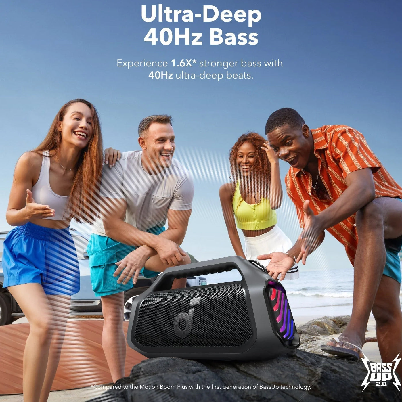 Prijenosni Bluetooth zvučnik Anker Soundcore Boom 2 Plus, 140W, TWS, RGB, vodootporan, crni A3134011