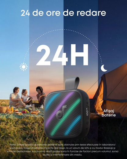 Prijenosni Bluetooth zvučnik Anker SoundCore Boom Go 3i, 15W, TWS, RGB, Vodootporan, Crni D5103010