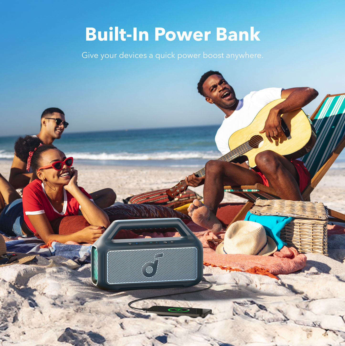 Prijenosni Bluetooth zvučnik Anker SoundCore Boom 2 Nova Verzija, 80W, TWS, RGB, Vodootporan, Plava A3138032