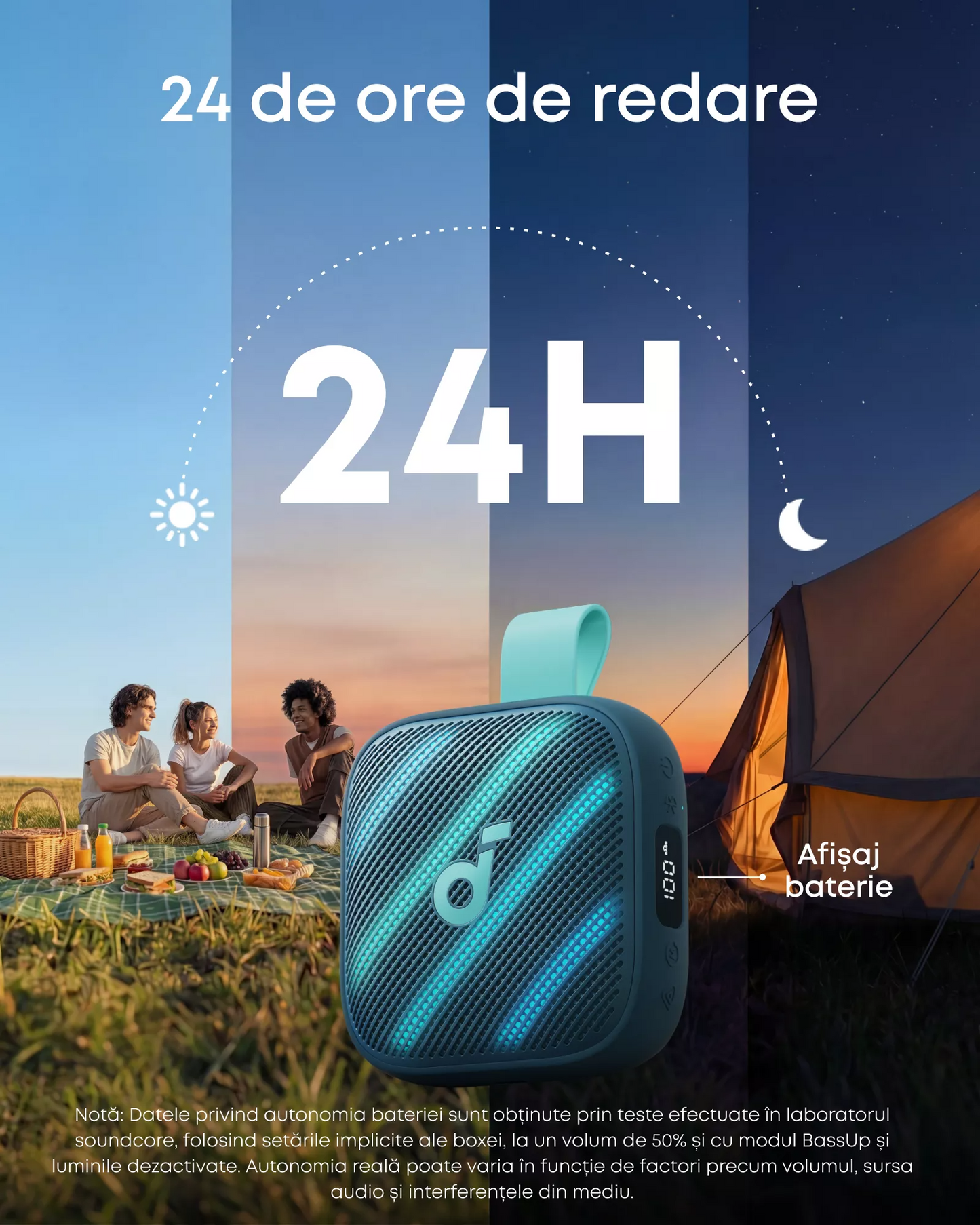 Prijenosni Bluetooth zvučnik Anker SoundCore Boom Go 3i, 15W, TWS, RGB, Vodootporan, Plavi, Obnovljen D5103030