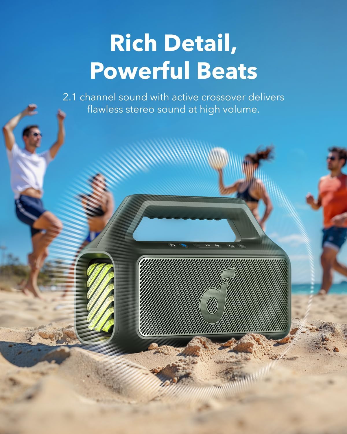 Prijenosni Bluetooth zvučnik Anker SoundCore Boom 2, 80W, RGB, vodootporan, zelena A3138061
