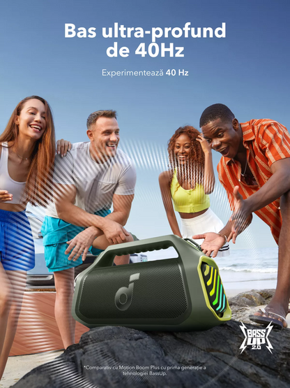 Prijenosni Bluetooth zvučnik Anker SoundCore Boom 2 Plus Nova Verzija, 140W, TWS, RGB, Vodootporan, Zeleni A3134062