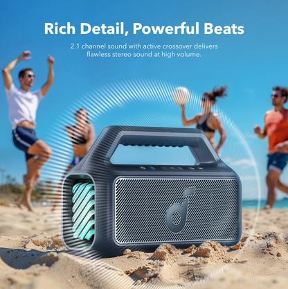 Prijenosni Bluetooth zvučnik Anker SoundCore Boom 2 Nova Verzija, 80W, TWS, RGB, Vodootporan, Plava A3138032