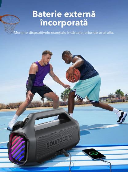 Prijenosni Bluetooth zvučnik Anker SoundCore Boom 2 Plus Nova Verzija, 140W, TWS, RGB, Vodootporan, Crna A3134012