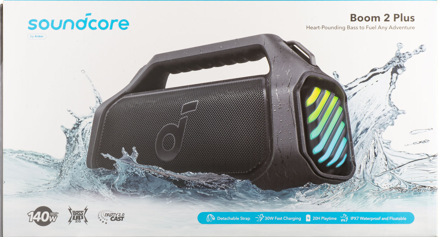 Prijenosni Bluetooth zvučnik Anker SoundCore Boom 2 Plus, 140W, TWS, RGB, Vodootporan, Crni A3134011
