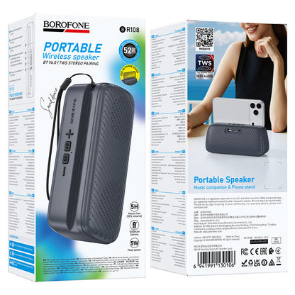 Prijenosni Bluetooth zvučnik Borofone BR108 Serenjoy, 5 W, TWS, sivi