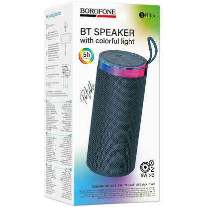 Prijenosni Bluetooth zvučnik Borofone BR105 Loud, 10W, TWS, RGB, Tamnoplavi