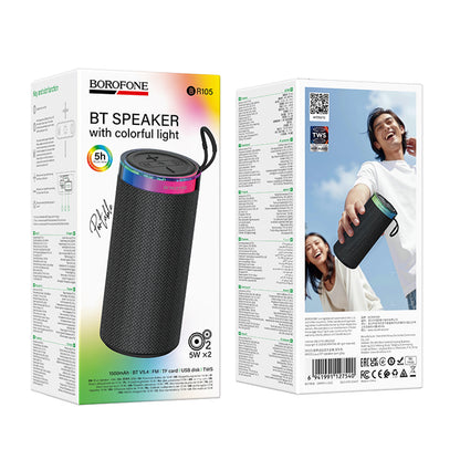 Prijenosni Bluetooth zvučnik Borofone BR105 Loud, 10W, TWS, RGB, Siva