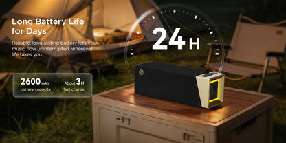 Prijenosni Bluetooth zvučnik Bugani Brief TT, 60W, RGB, Vodootporan, Crno Zlatni