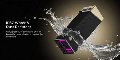 Prijenosni Bluetooth zvučnik Bugani Brief TT, 60W, RGB, Vodootporan, Crno Zlatni