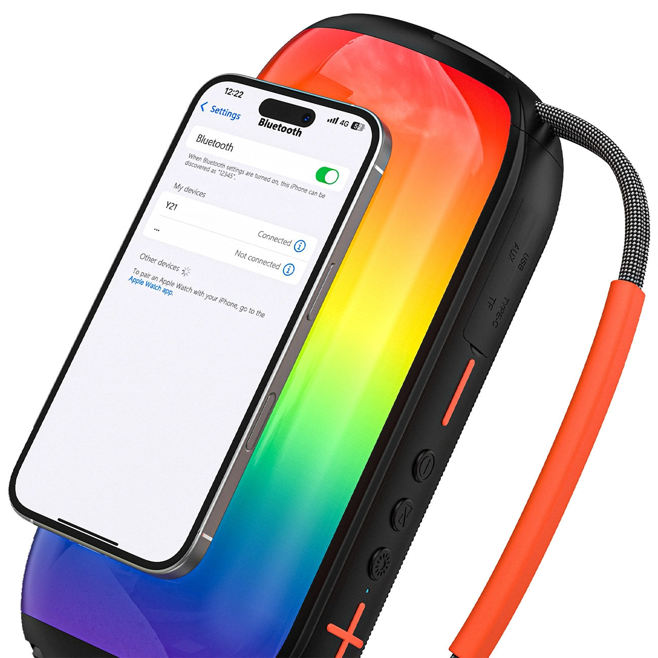 Prijenosni Bluetooth zvučnik Dudao Y21, 2 x 5W, TWS, RGB, Crni