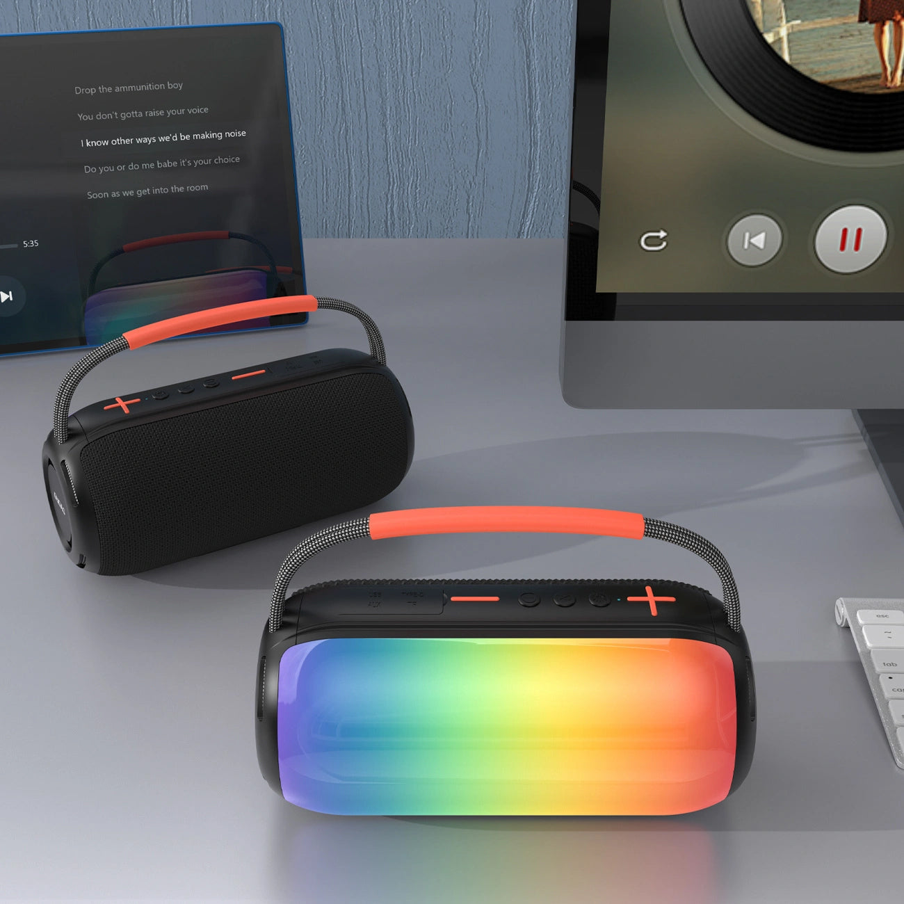 Prijenosni Bluetooth zvučnik Dudao Y21, 2 x 5W, TWS, RGB, Crni