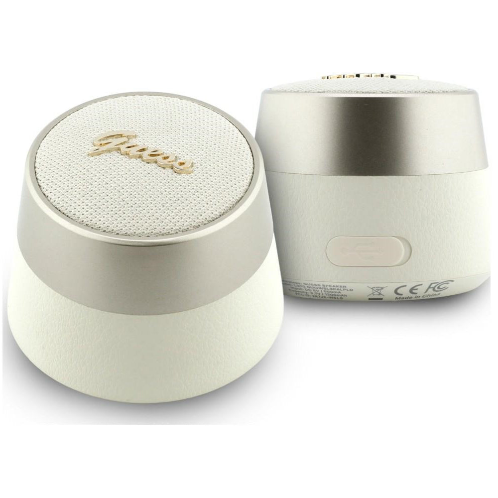 Prijenosni Bluetooth zvučnik Guess Script Metal Logo, 5W, TWS, Zlatni