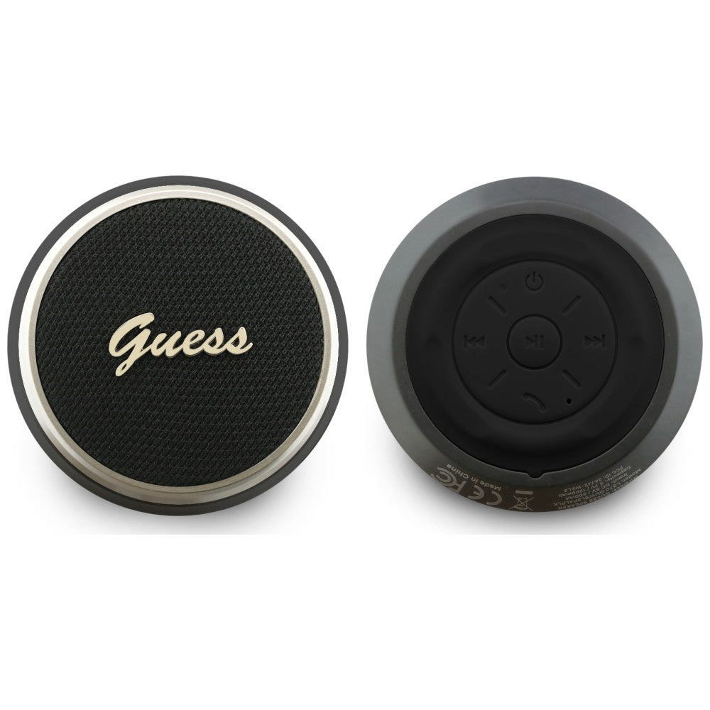 Prijenosni Bluetooth zvučnik Guess Script Metal Logo, 5W, TWS, Crna