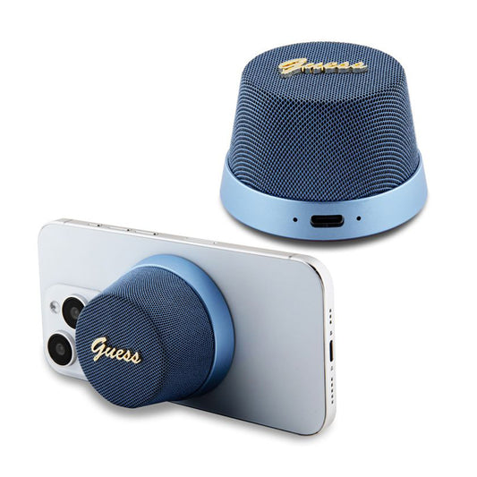 Prijenosni Bluetooth zvučnik Guess Stand Magnetic Script Metal, 3W, Plavi
