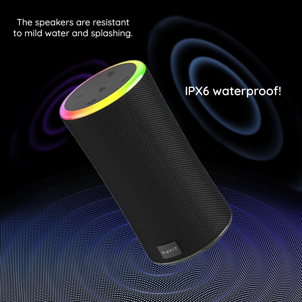 Prijenosni Bluetooth zvučnik HAVIT SK833BT, 2 x 10W, RGB, Vodootporan, Crni