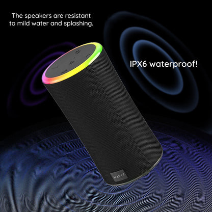 Prijenosni Bluetooth zvučnik HAVIT SK833BT, 2 x 10W, RGB, Vodootporan, Crni