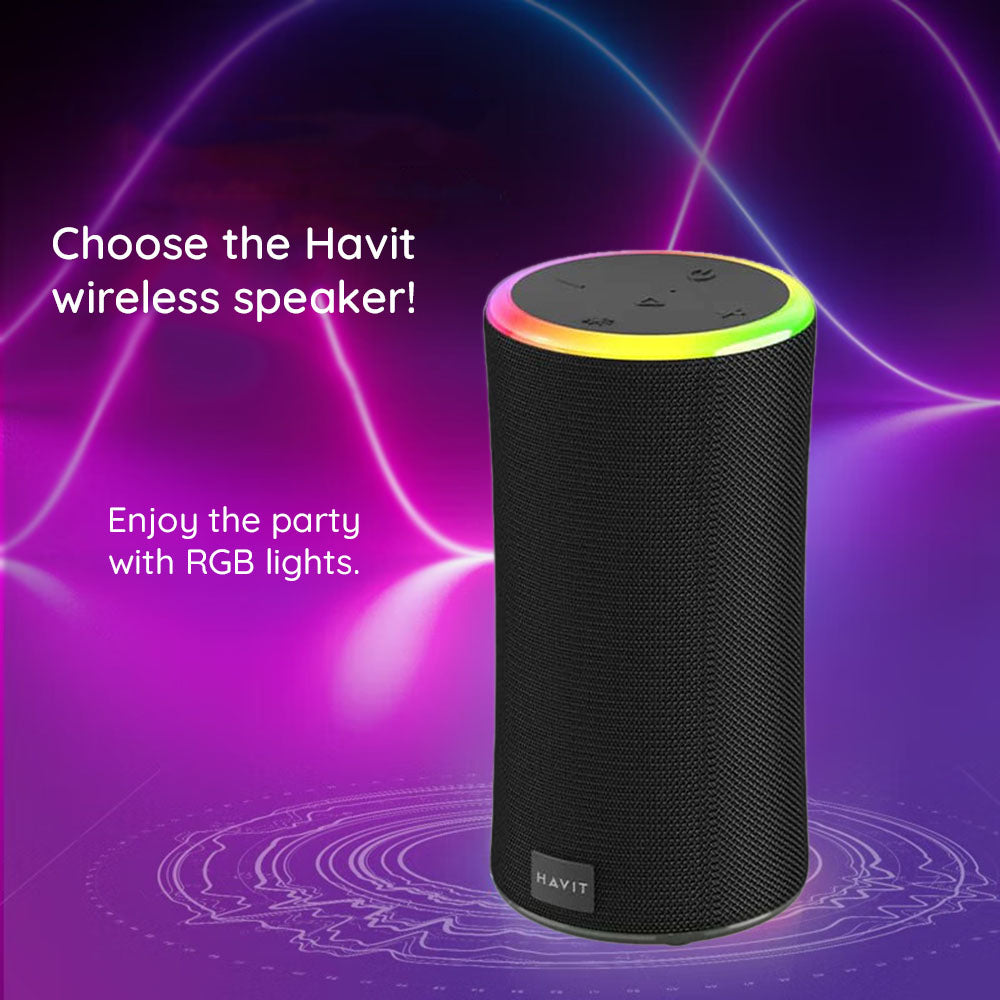 Prijenosni Bluetooth zvučnik HAVIT SK833BT, 2 x 10W, RGB, Vodootporan, Crni