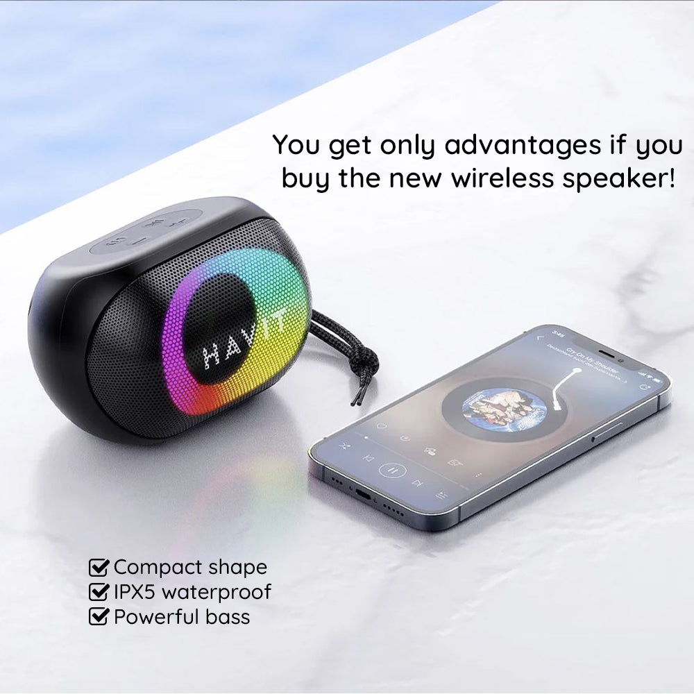 Prijenosni Bluetooth zvučnik HAVIT SK885BT, 8W, RGB, vodootporan, crni